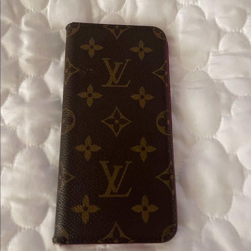 iPhone Louis Vuitton cell phone case with pink inside. - Picture 1 of 3